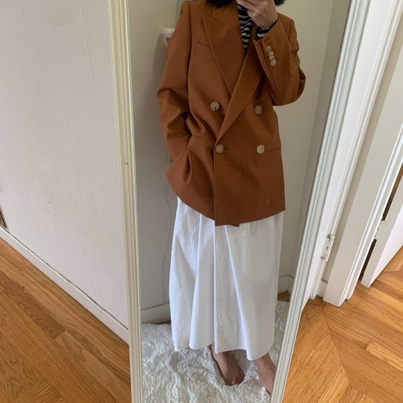 Acne Studios dark burnt orange double breasted suit blazer jacket US 2 4 - Picture 11 of 16